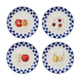 Still Life Hand-Painted Salad Plates in Blue | Set of 4