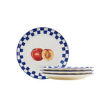 Still Life Hand-Painted Salad Plates in Blue | Set of 4