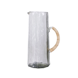 Glass Hammered Water Pitcher