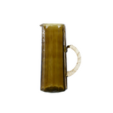 Olive Green Hammered Water Pitcher