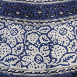 Ecru with Blue Floral Indian Cotton Tablecloth