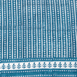 Indian Cotton Denim Paisley Reversible Quilt