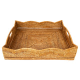 Scalloped Square Tray with Cutout Handles