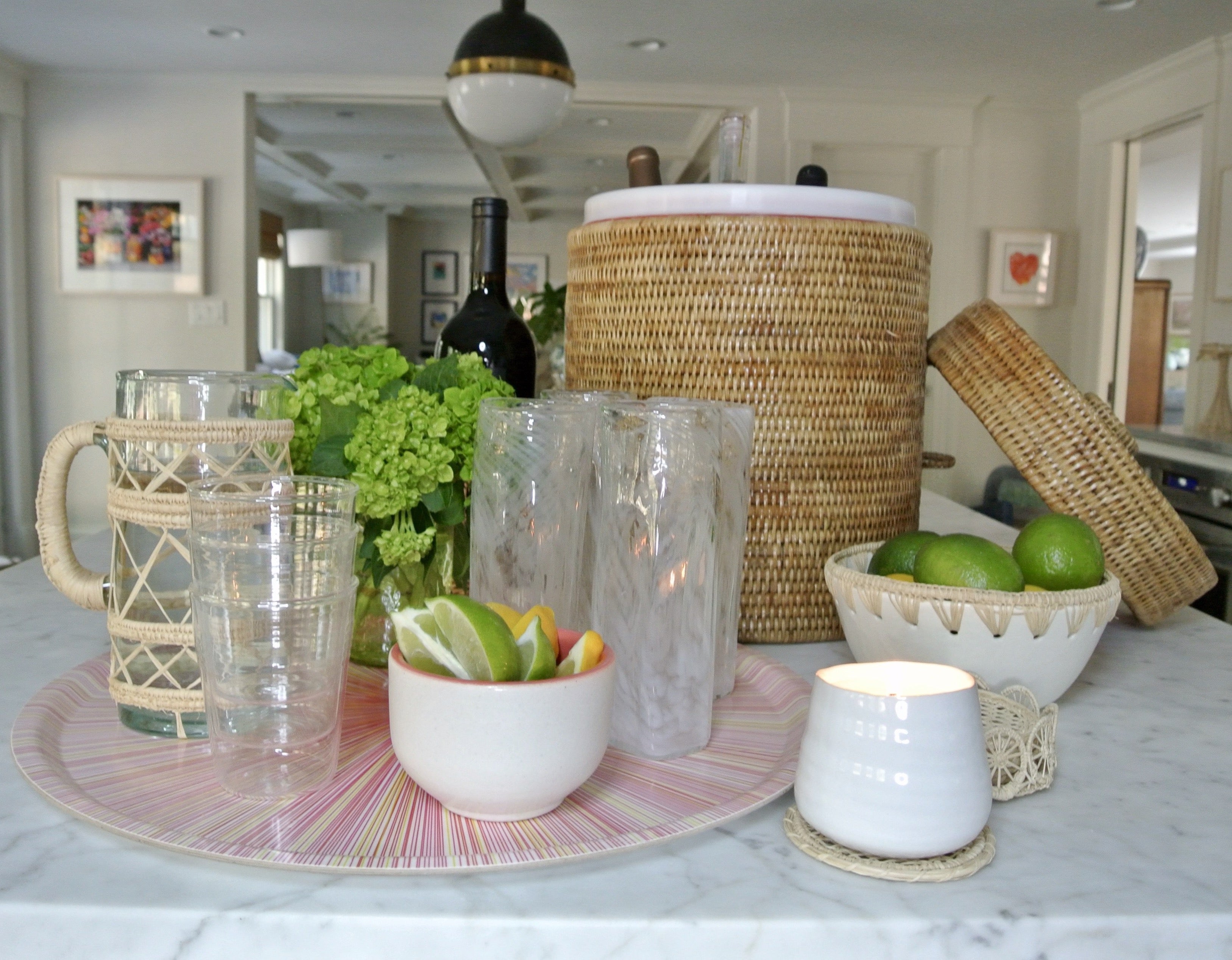 home decor, tray, Two Webster, Rattan, Rattan Ice Bucket, Tisch New York, round tray