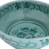 Teal Blossom Serving Bowl