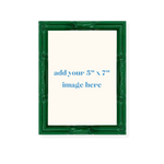 Green Bamboo Picture Frame in glossy green, featuring a realistic bamboo knot texture, rectangular shape, isolated on white.