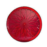 Acrylic Floral Etched Round Tray