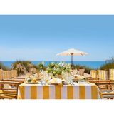 Stripe Linen Tablecloth in Lemon Yellow