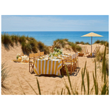 Stripe Linen Tablecloth in Lemon Yellow