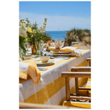 Stripe Linen Tablecloth in Lemon Yellow