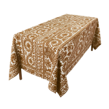 Striped Floral Folk Tablecloth