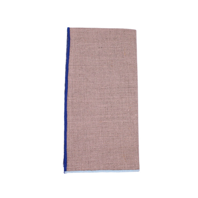Linen and Blue Hem Napkins, set of 4