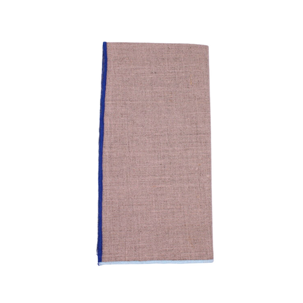 Linen and Blue Hem Napkins, set of 4