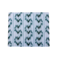 Isla Ikat Placemat in green and white chevron pattern with woven textile finish, square shaped dining accessory