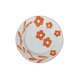 Orange Flowers Ceramic Dinner Plate
