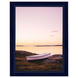 Hand Painted Navy Beaded Wood Picture Frame