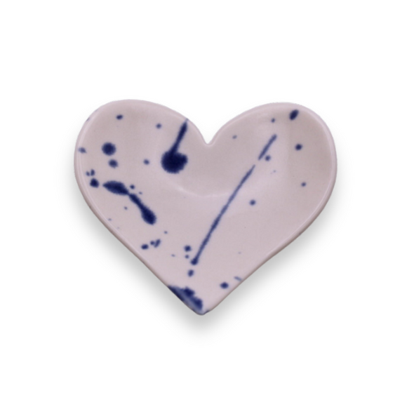 Blue Splatter Heart Shaped Dish