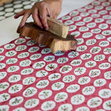 Block Printed Gift Bags | Christmas Pudding Assorted Designs | Medium | Set of 6