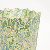 Seaglass Peacock Hand-Marbled Scallop Waste Bin