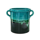 Blue & Green Drip Puglian Pot