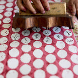 Block Printed Wrapping Paper in Red | 3 Sheets