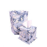 Hand-Marbled Scallop Tissue Box Cover in Ocean Wave