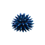 Ceramic Sea Urchin, Small, indigo blue ceramic with a spiky, spherical form, displayed on white.