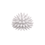 Ceramic Sea Urchin, Medium in white ceramic, a round decorative object with many pointed spines.