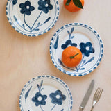 Blue Flowers Ceramic Dessert Plate