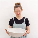 XL White Pearl Round Serving Bowl