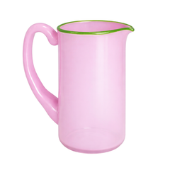 Handmade Rimmed Glass Pitcher