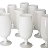 French Portieux Vallerysthal White Opaline Glasses | Set of 10
