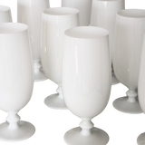 French Portieux Vallerysthal White Opaline Glasses | Set of 10