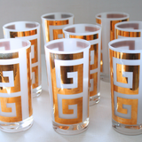 Vintage 22K Gold Culver Glasses | Set of 8