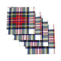 White Plaid Napkins | Set of 4