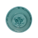 Teal Blossom Serving Bowl