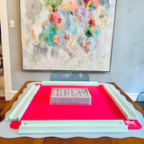 Scalloped Mahjong Mat in Blue