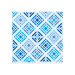 Brightside Mahjong Mat, a square neoprene mat with a geometric diamond grid pattern in vibrant light and dark blues.