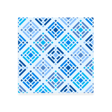 Brightside Mahjong Mat, a square neoprene mat with a geometric diamond grid pattern in vibrant light and dark blues.