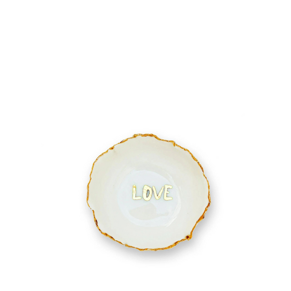 Love Gold Edge Ceramic Dish