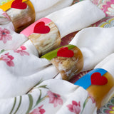 Red Heart Lacquer & Horn Napkin Ring