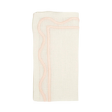 Colorblock Embroidered Linen Napkins, Set of 4