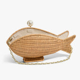 Go Fish Rattan Clutch