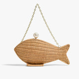 Go Fish Rattan Clutch