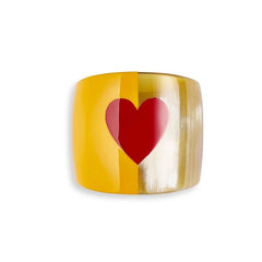 Red Heart Lacquer & Horn Napkin Ring