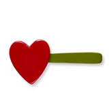 Red Heart Napkin Clip in Horn