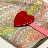 Red Heart Napkin Clip in Horn