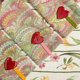 Red Heart Napkin Clip in Horn