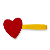 Red Heart Napkin Clip in Horn