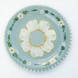 Hand Painted Blue Sunflower Appetizer Plate
